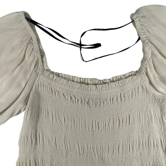 Forever 21 Ivory Ruffled Crop Top with Puff Sleeves Girls Juniors Size Small S - Picture 7 of 8